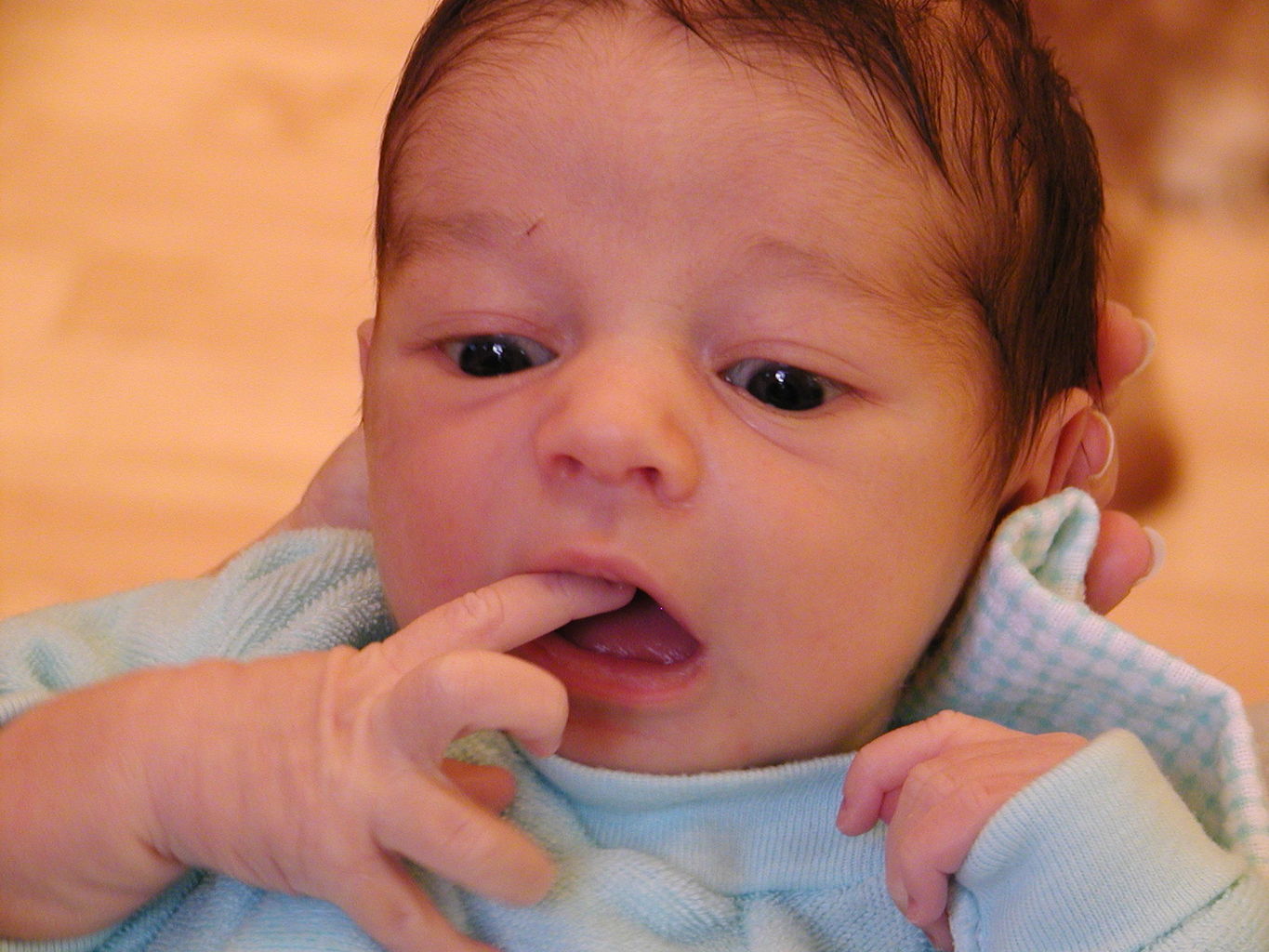 James' first bath
