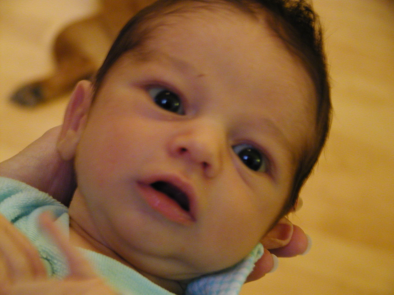 James' first bath
