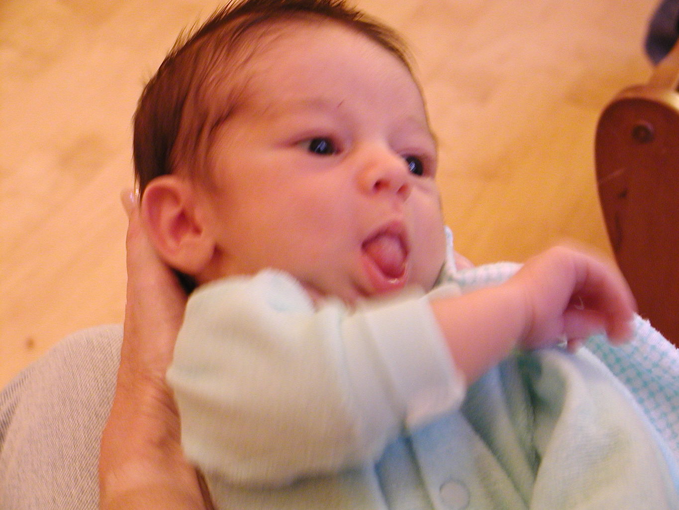 James' first bath
