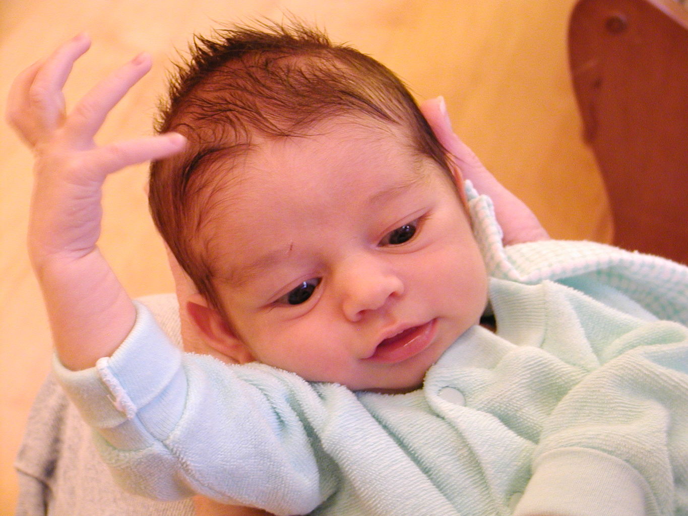 James' first bath
