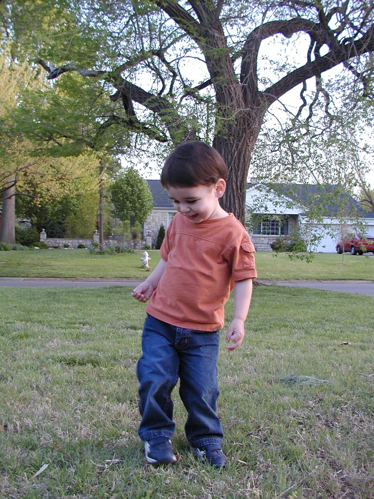 James Playing in the Front Yard
