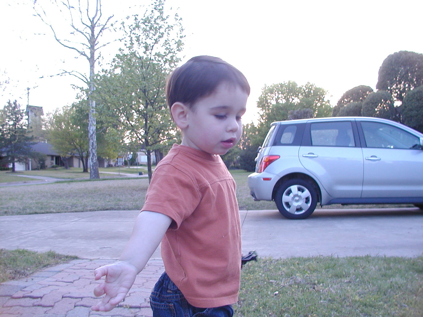 James Playing in the Front Yard
