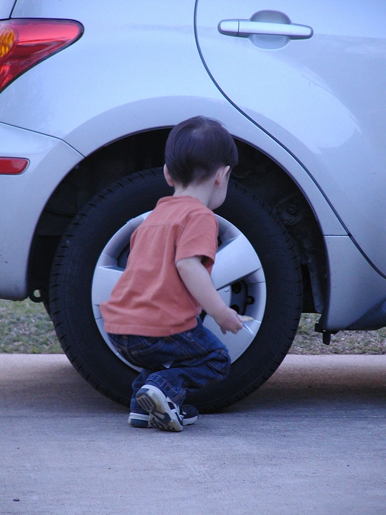 James Playing in the Front Yard
