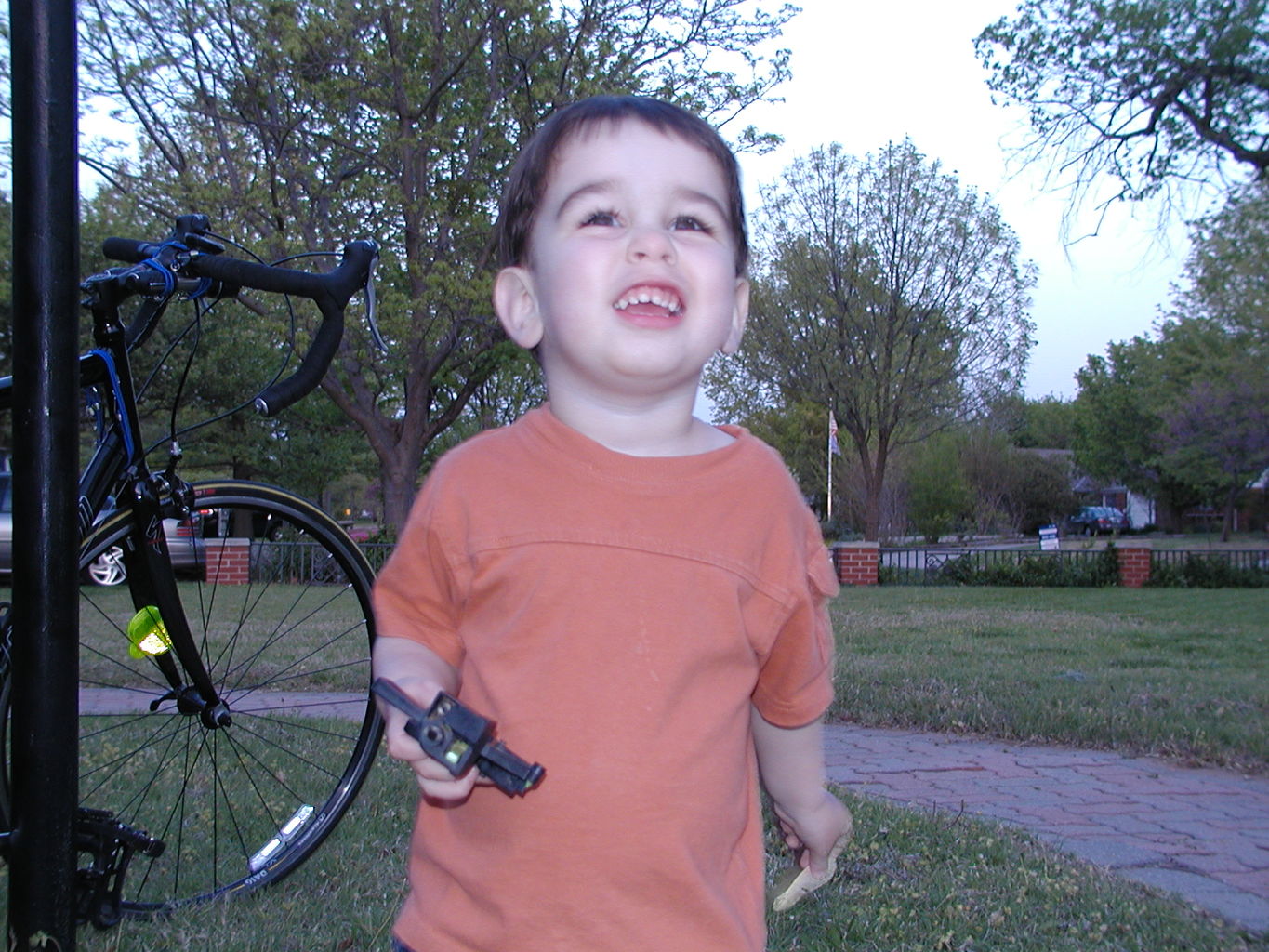 James Playing in the Front Yard
