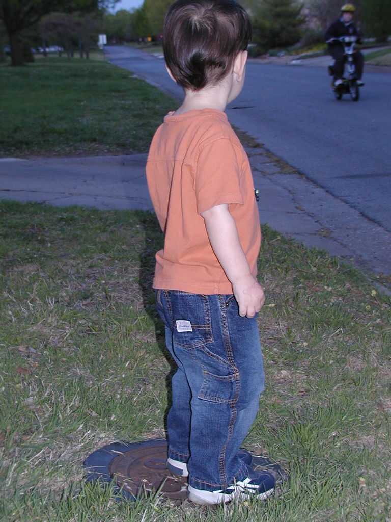 James Playing in the Front Yard
