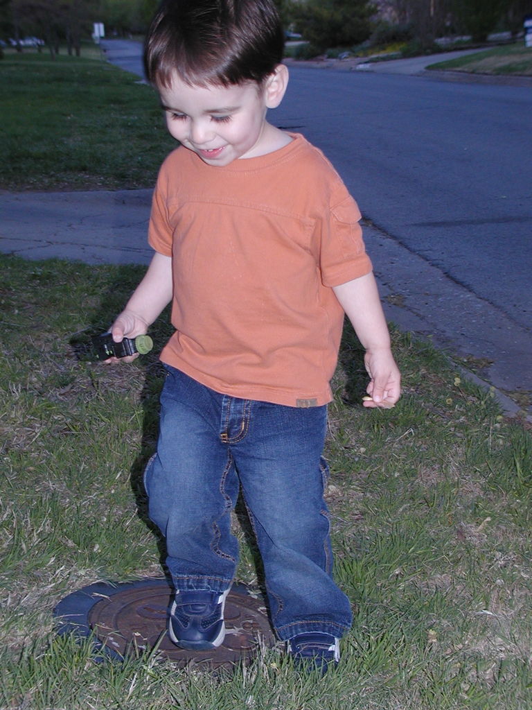 James Playing in the Front Yard
