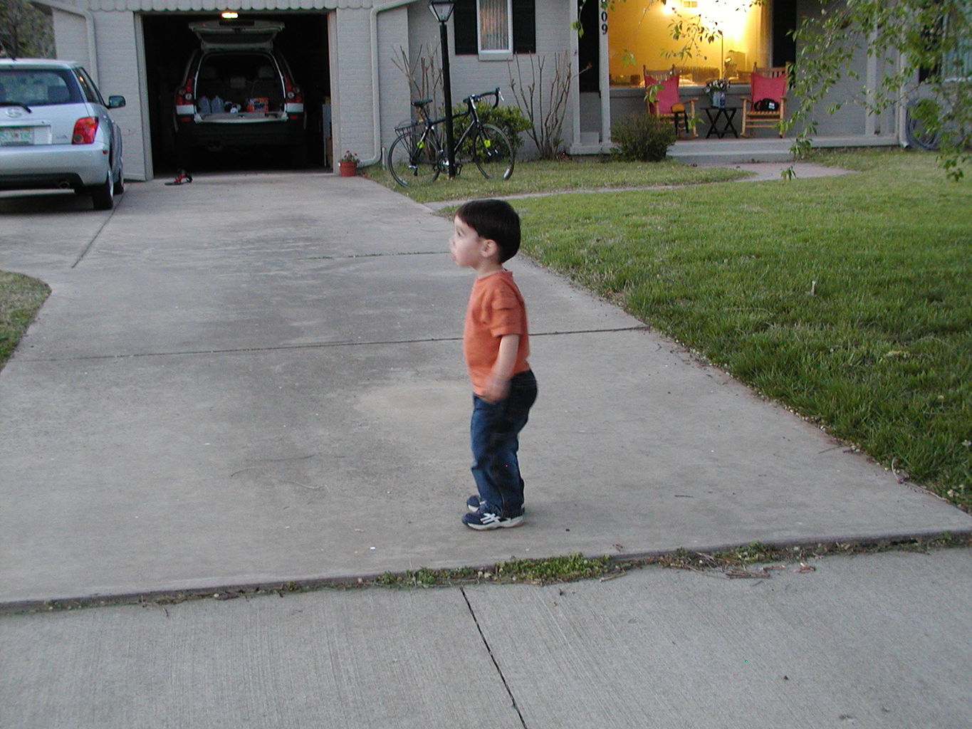 James Playing in the Front Yard
