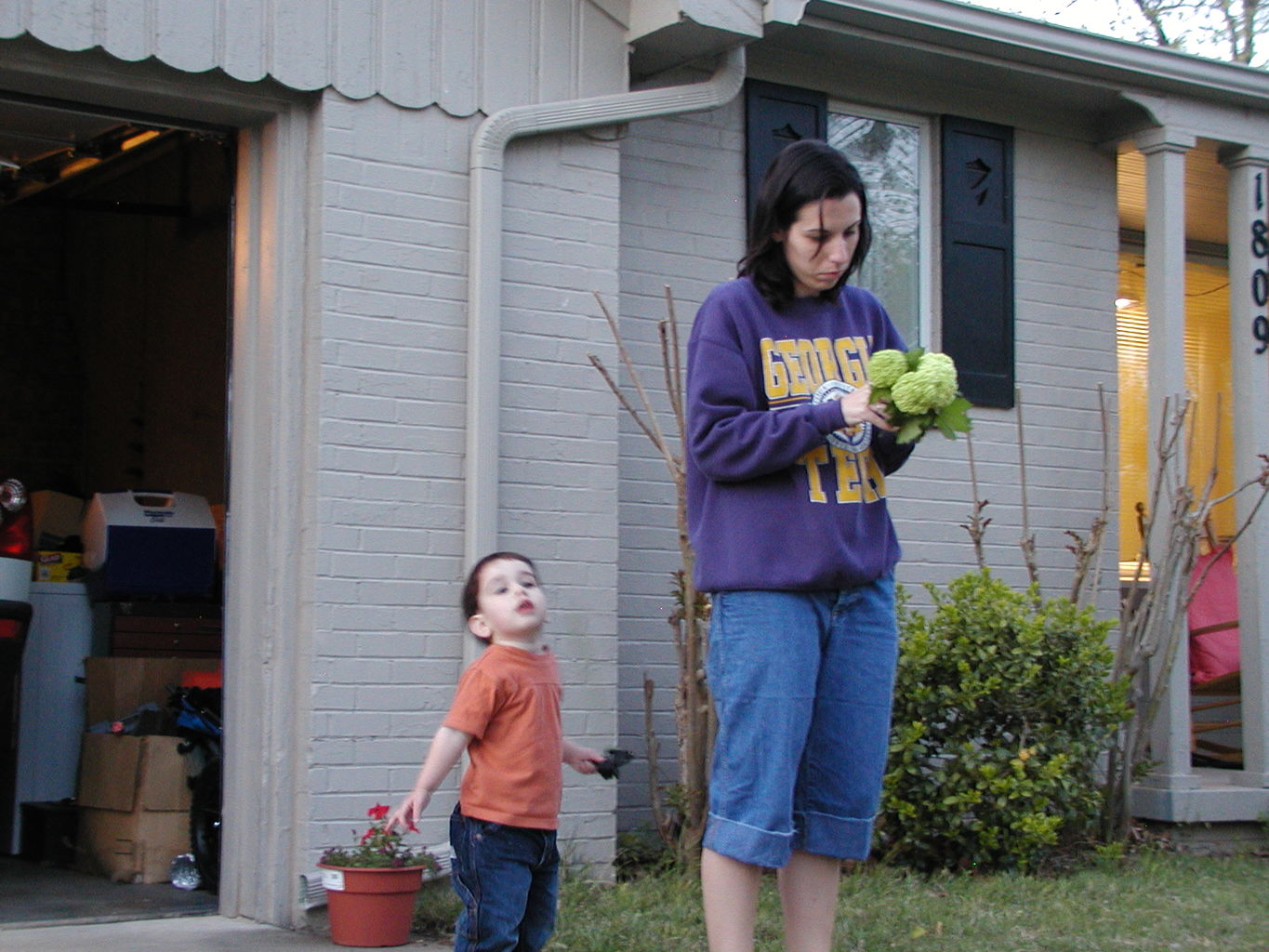 James Playing in the Front Yard
