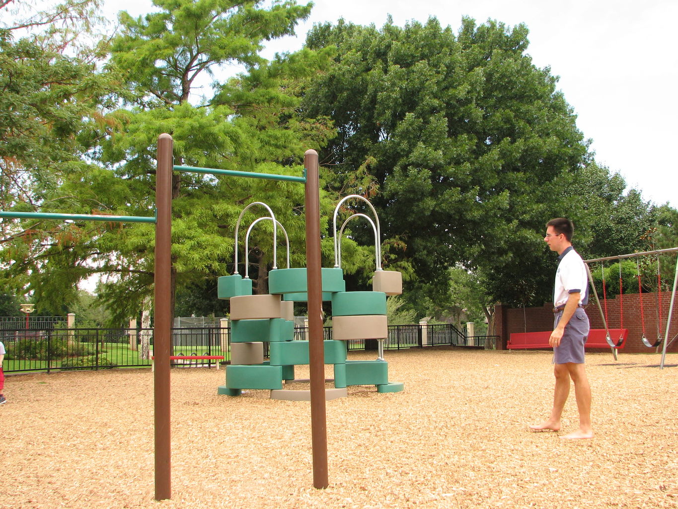 Mike and James play at the Catholic Pway
