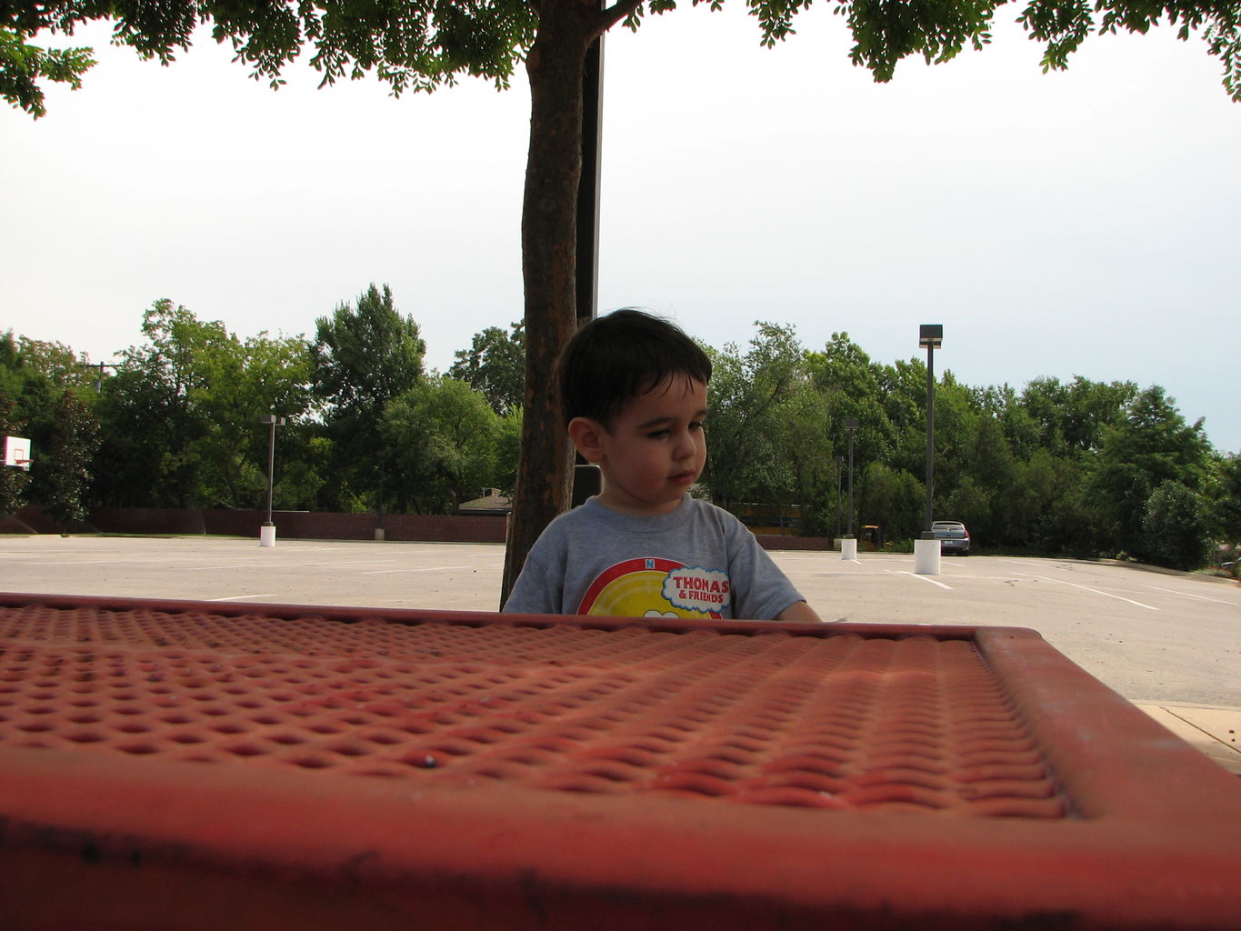 Mike and James play at the Catholic Pway
