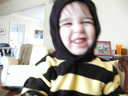 James in Bumblebee Outfit
