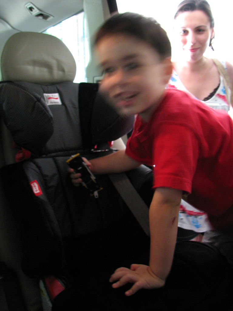 James' first ride in the Big Boy Booster Seat
