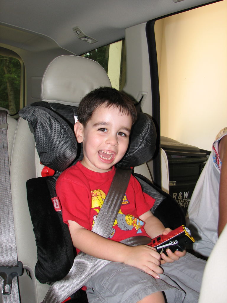 James' first ride in the Big Boy Booster Seat
