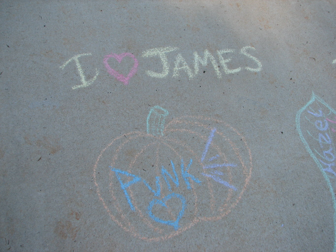 James and Mommy drawing Sidewalk Art

