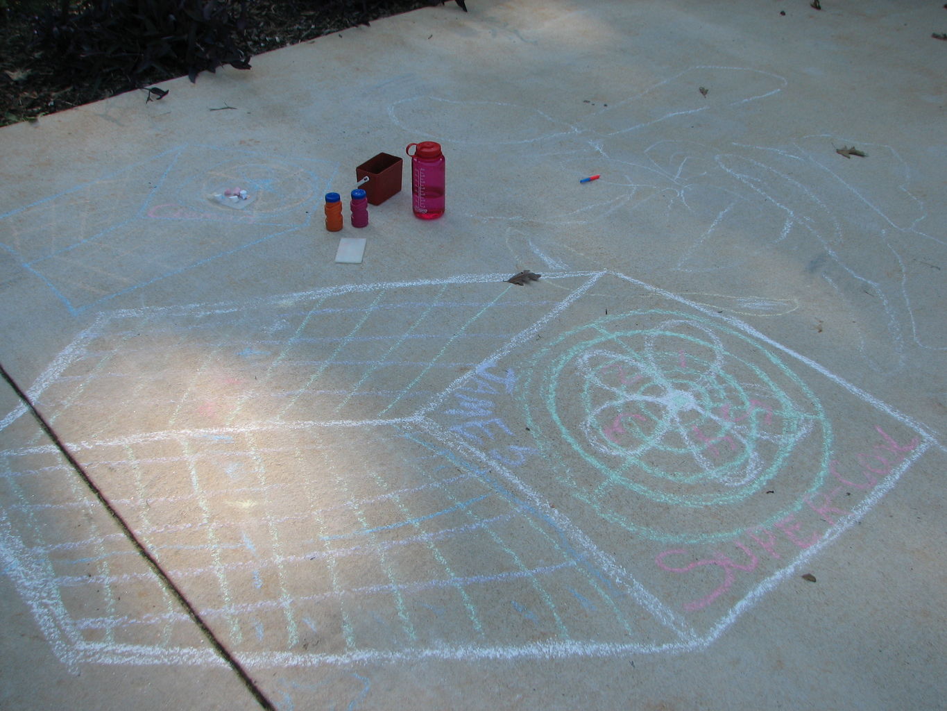 James and Mommy drawing Sidewalk Art
