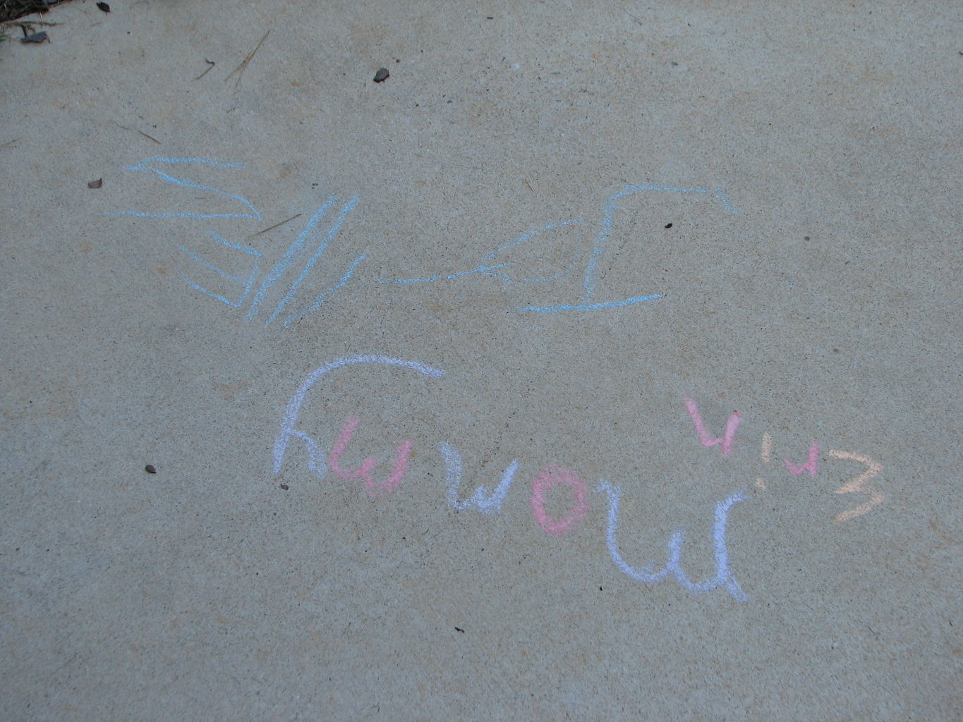 James and Mommy drawing Sidewalk Art
