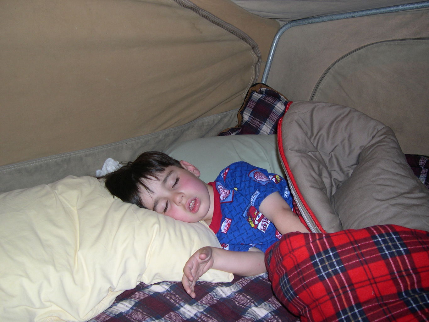 James Camping at NaNa and PaPa's House