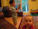 James and Hazel Playing