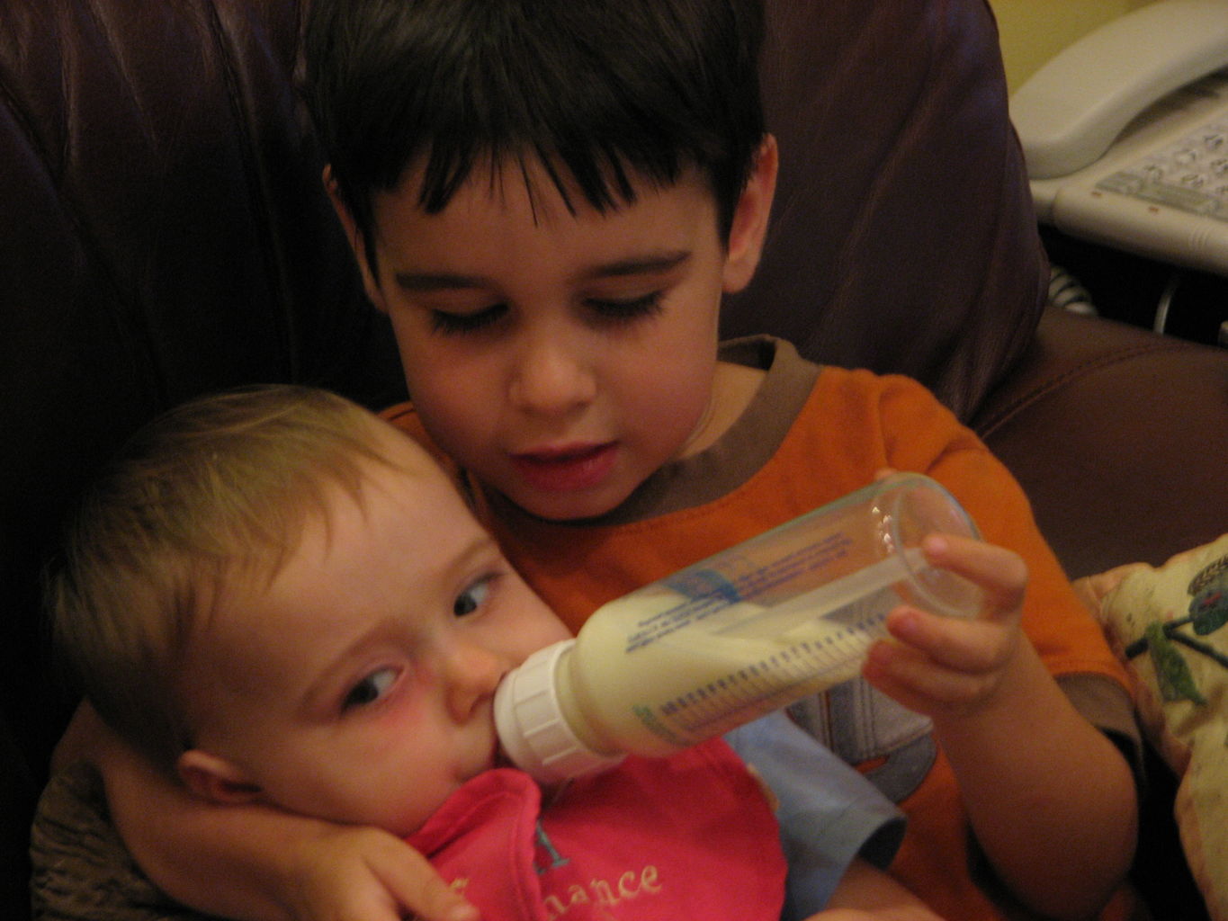 James Feeding Hazel