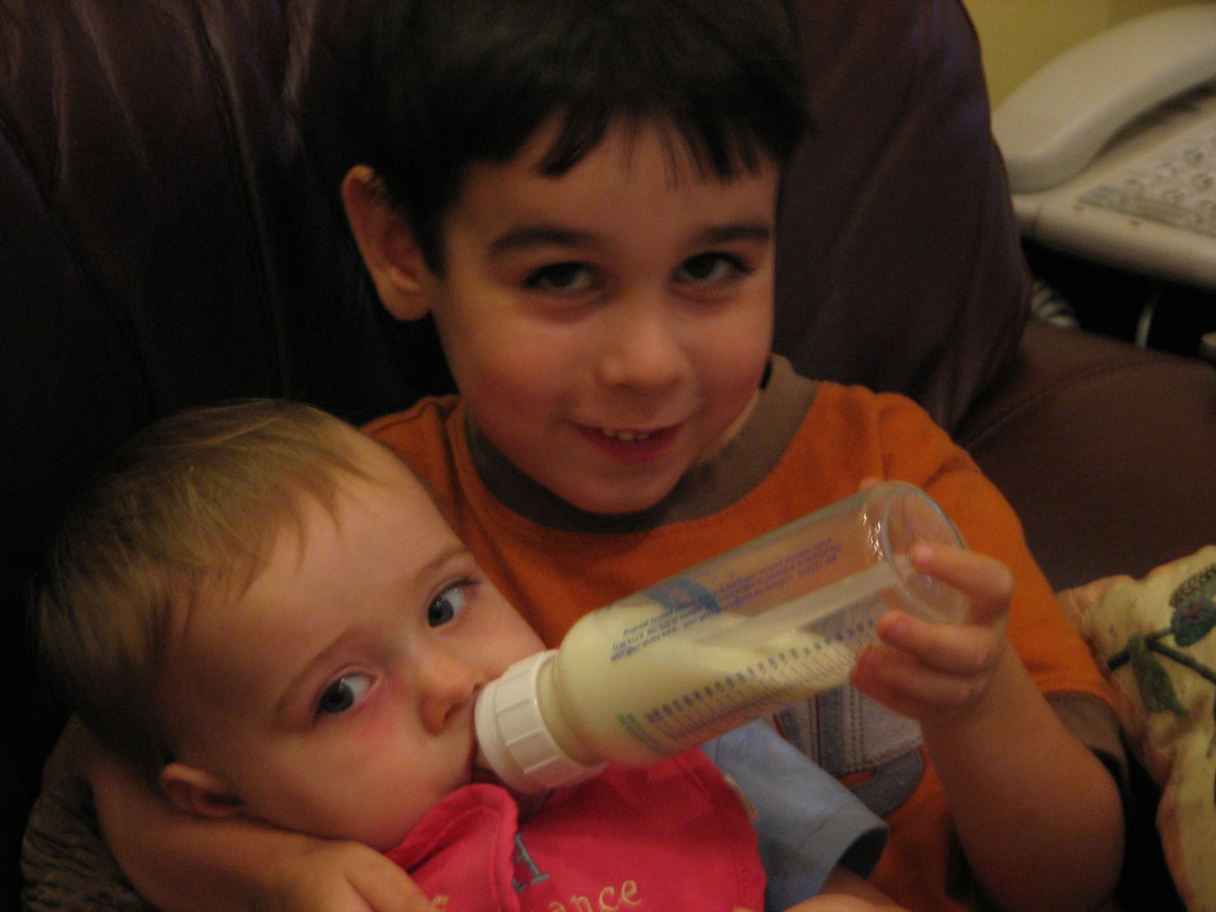 James Feeding Hazel