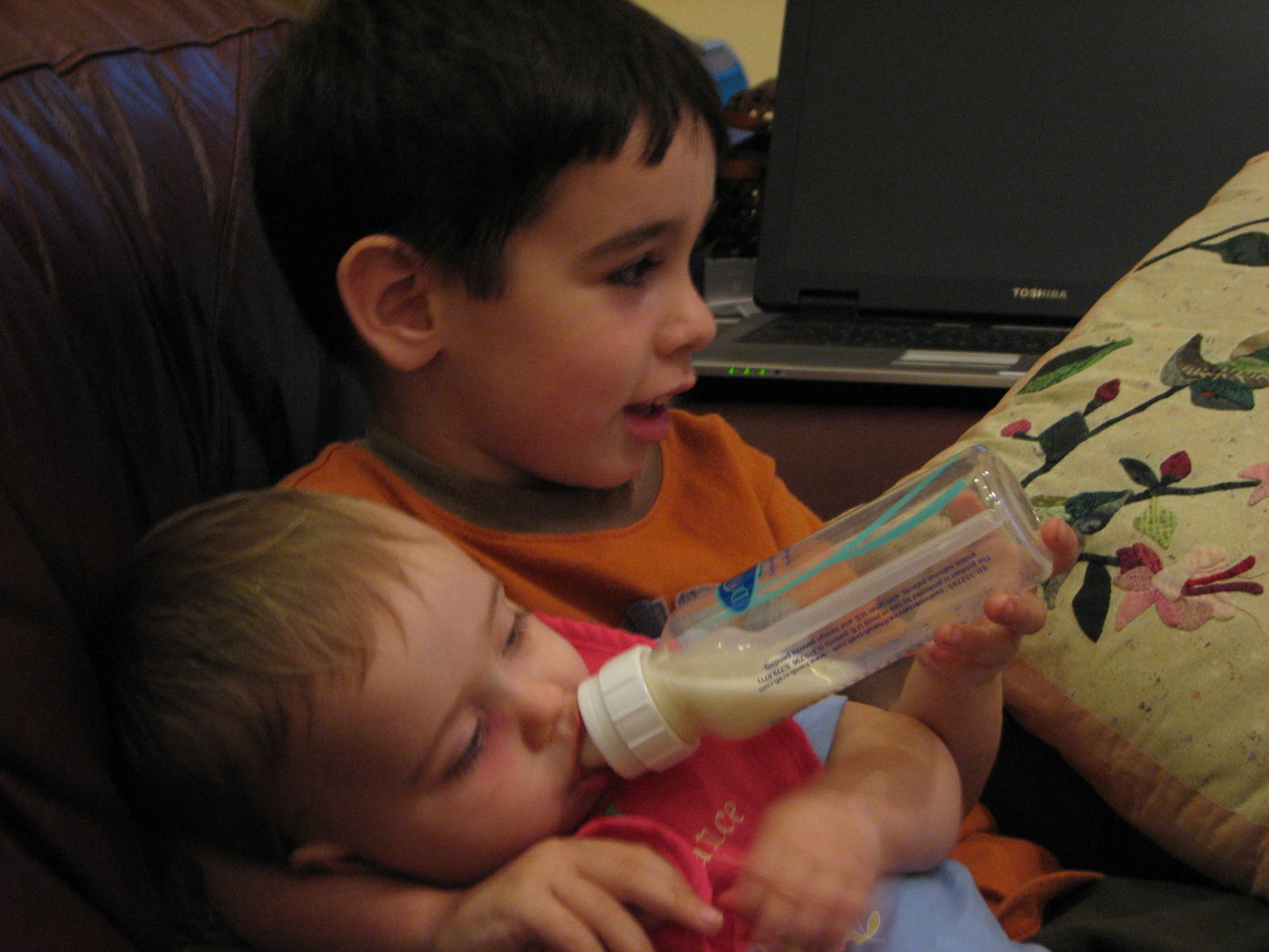 James Feeding Hazel