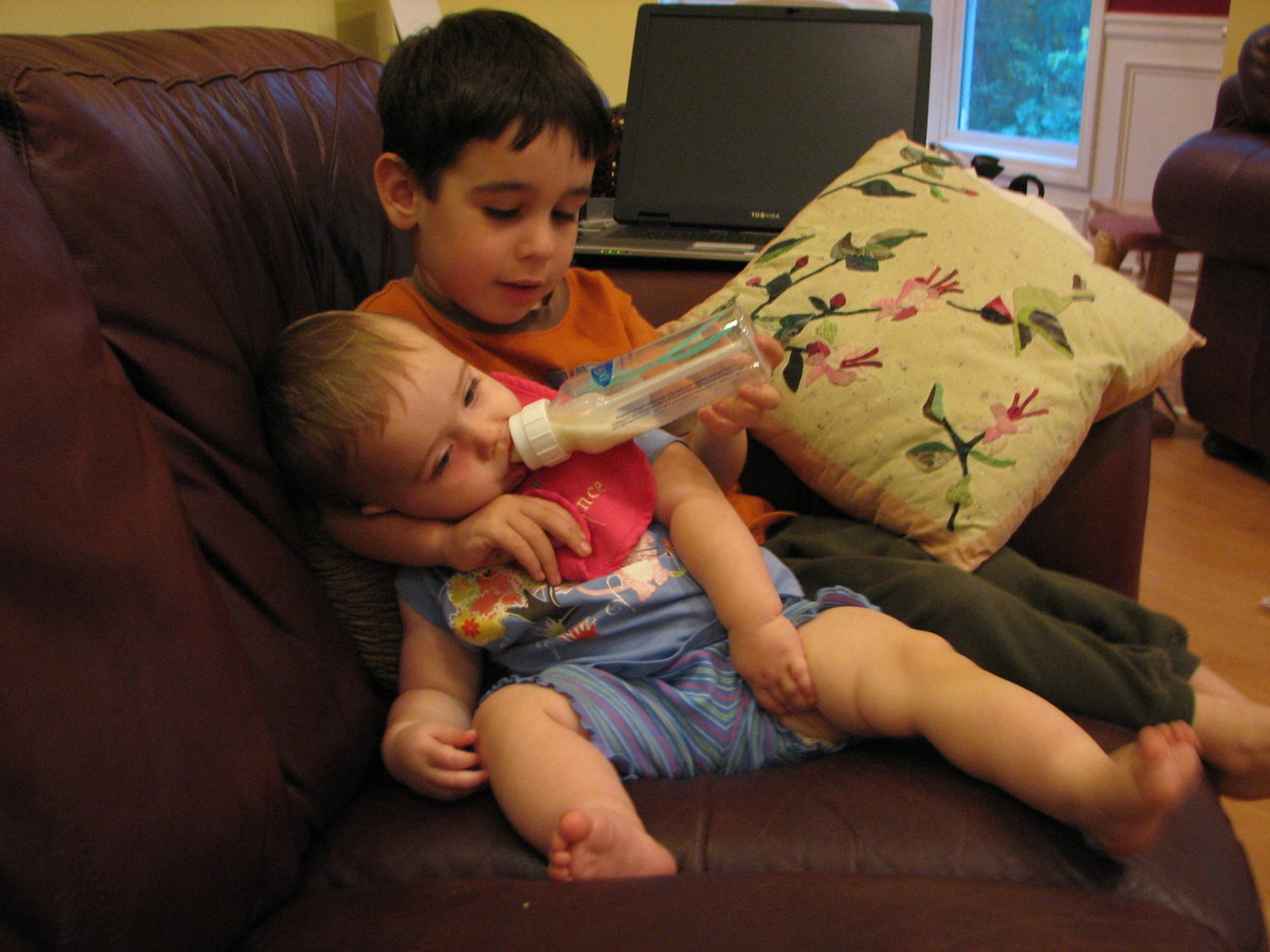 James Feeding Hazel