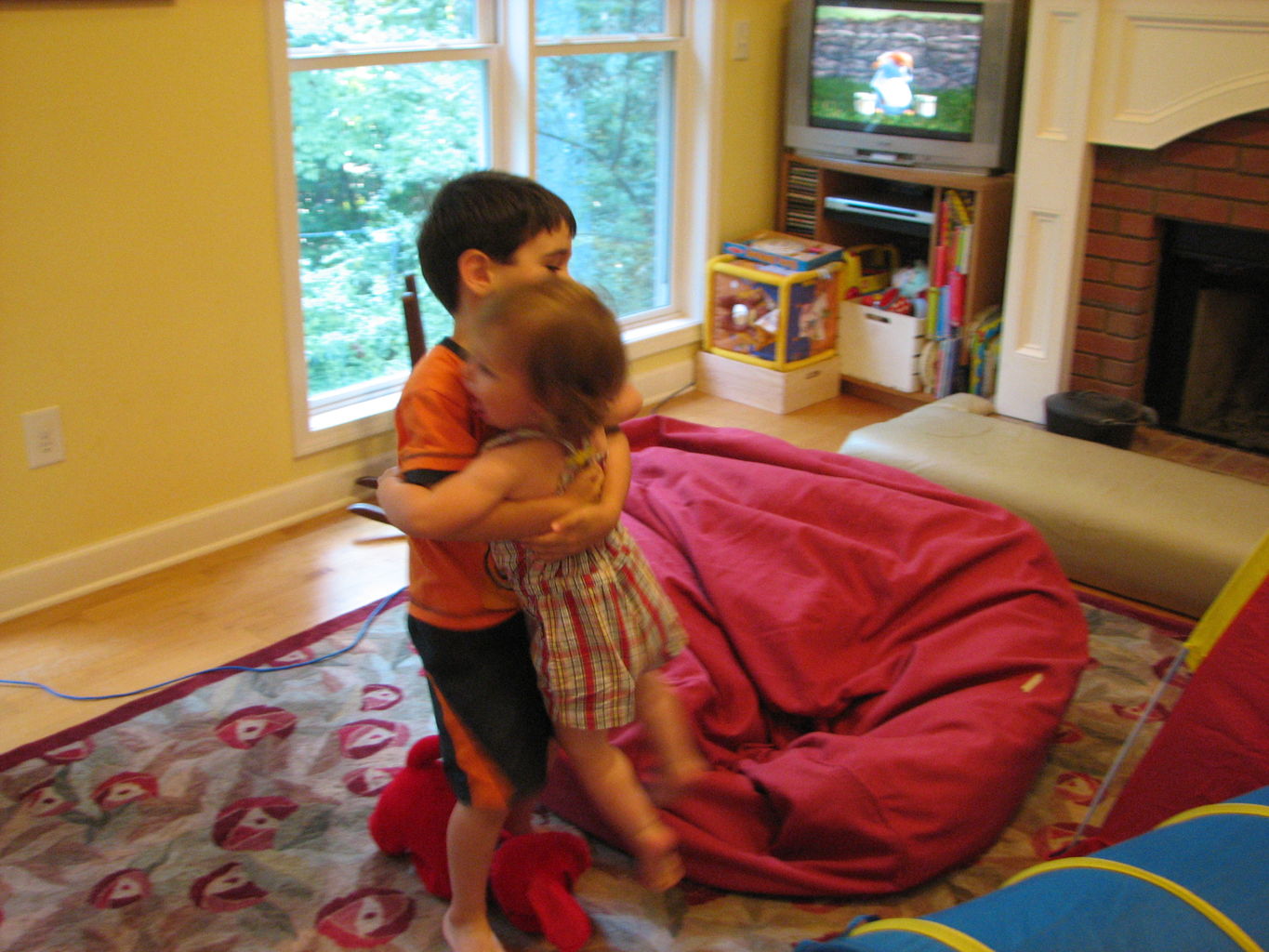 Hazel and James in the Play Tent