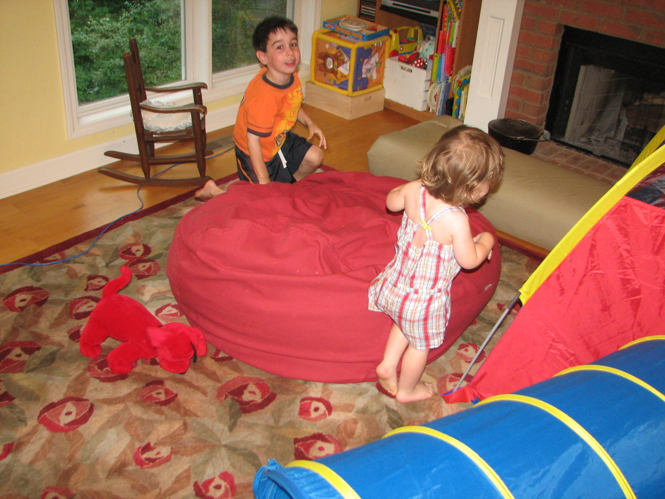 Hazel and James in the Play Tent