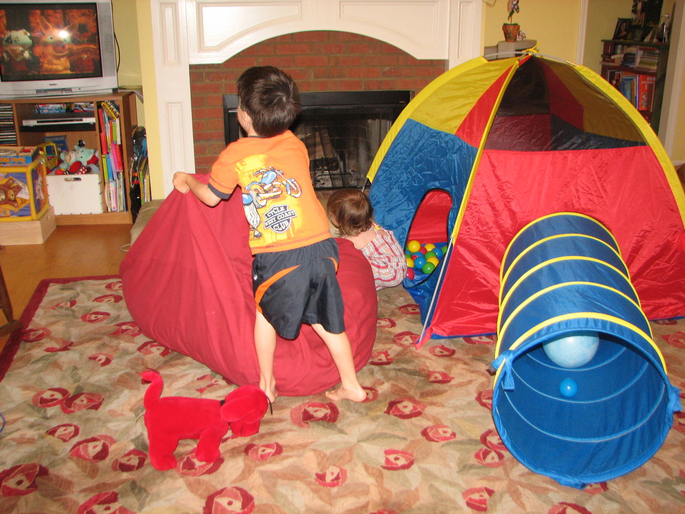 Hazel and James in the Play Tent