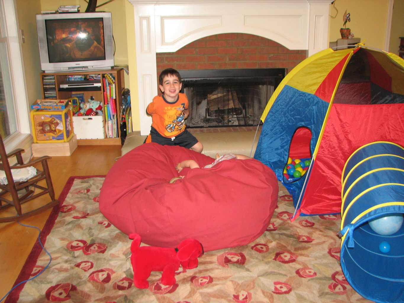 Hazel and James in the Play Tent