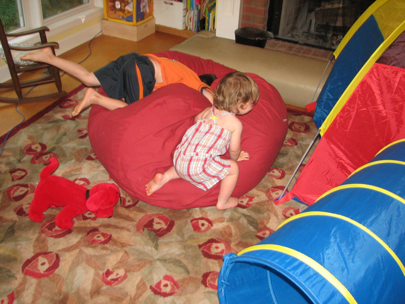 Hazel and James in the Play Tent