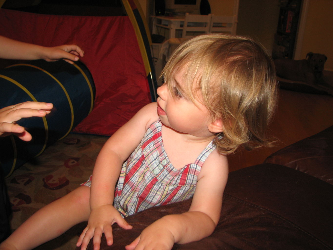 Hazel and James in the Play Tent