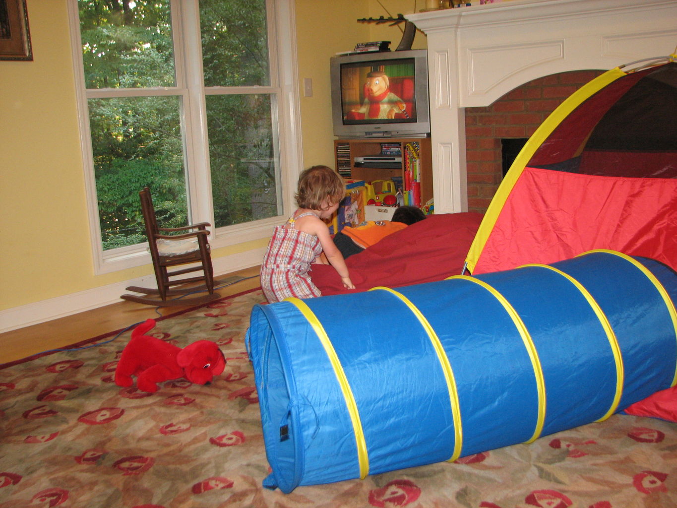 Hazel and James in the Play Tent