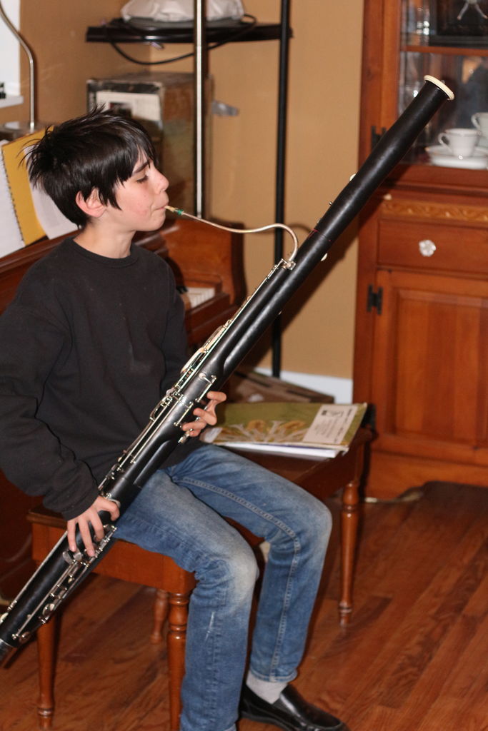 James Practicing Basoon